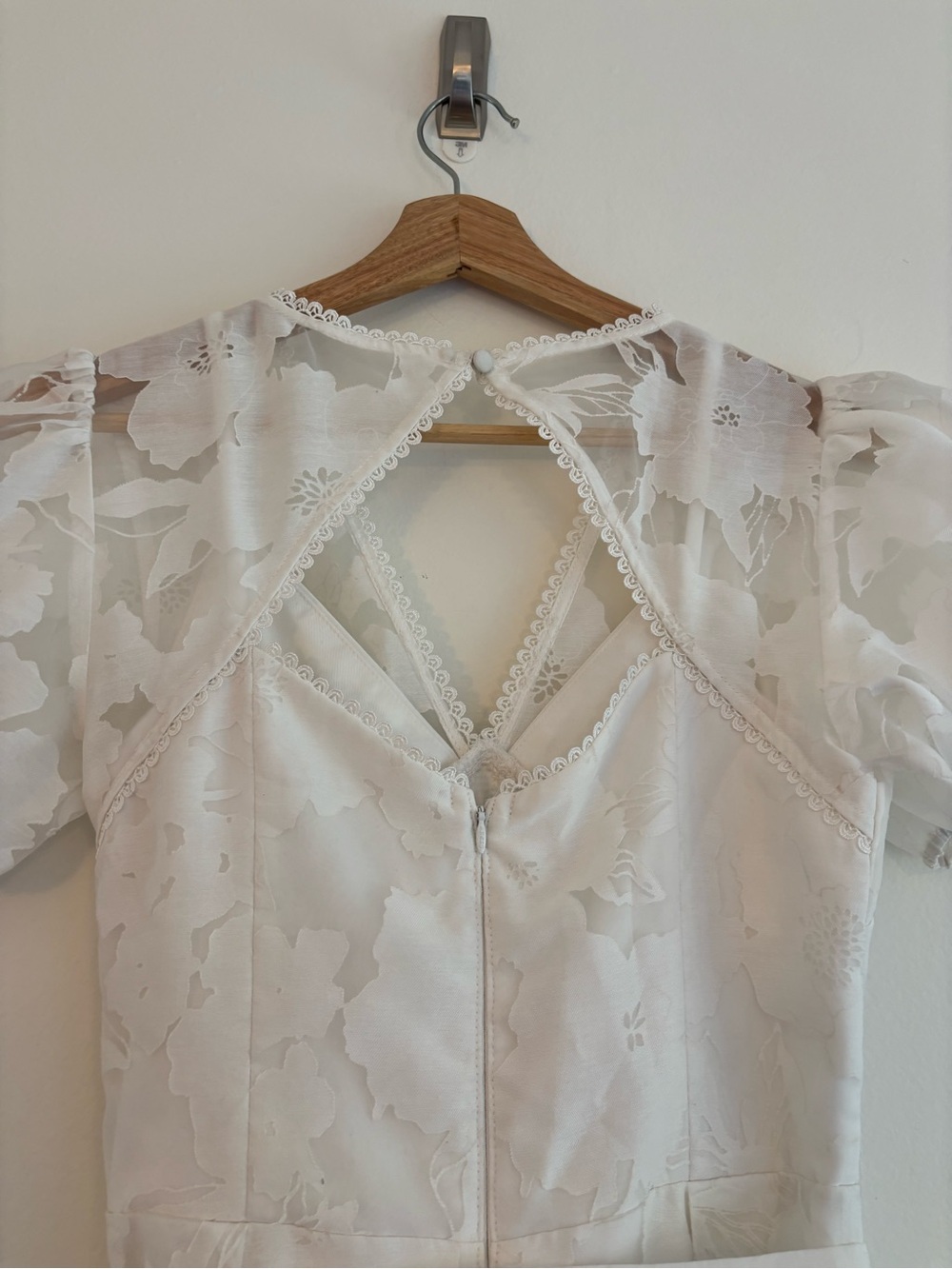 Lipsy White Lace V-Neck Midi Dress with Belt - Picture 11 of 12